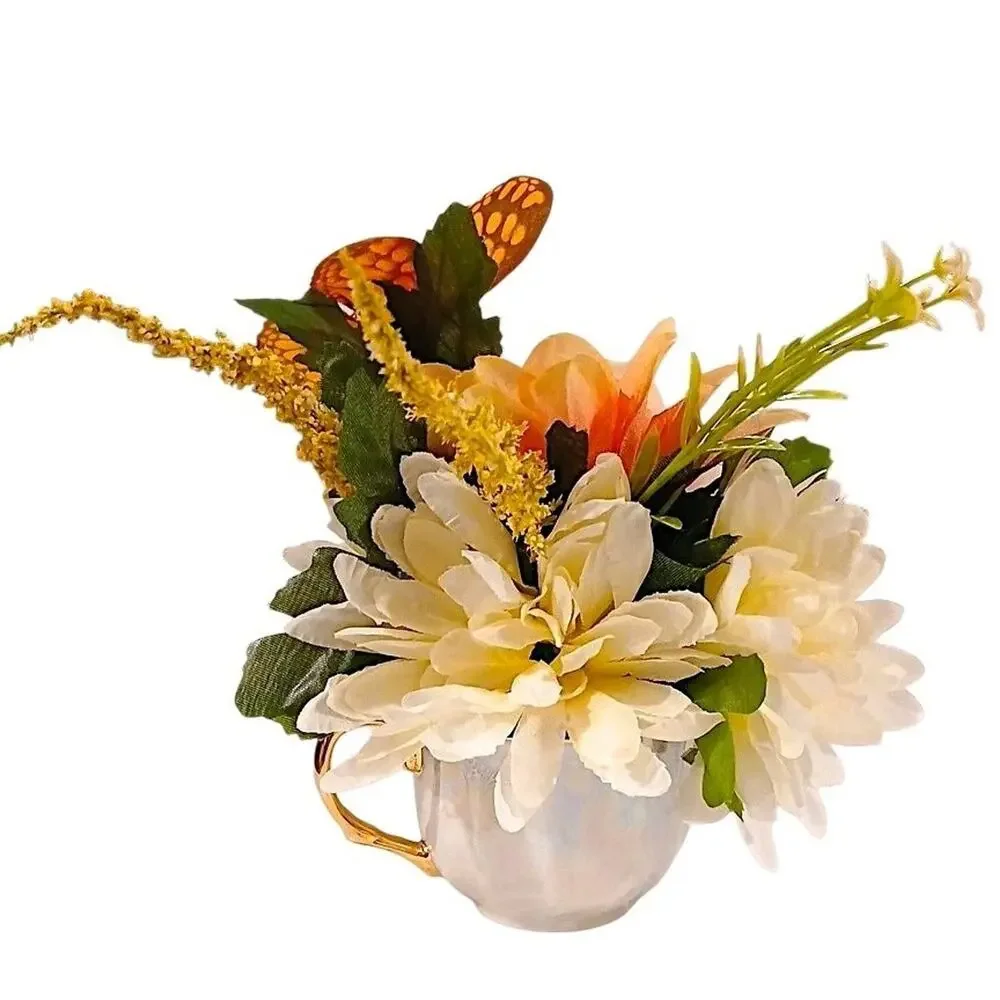 Monarch Butterfly Floral Arrangement Tea Cup POP-IN Party Birthday Get Well Gift
